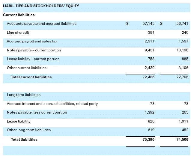 condensed consolidated balance sheets page 2